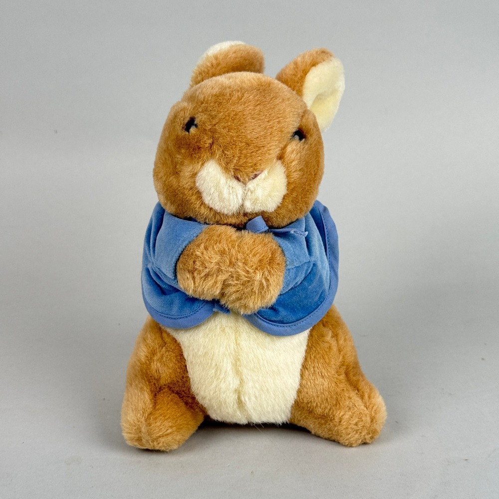 Eden Peter Rabbit Plush Toy Blue Jacket Stuffed Animal 8 Inch